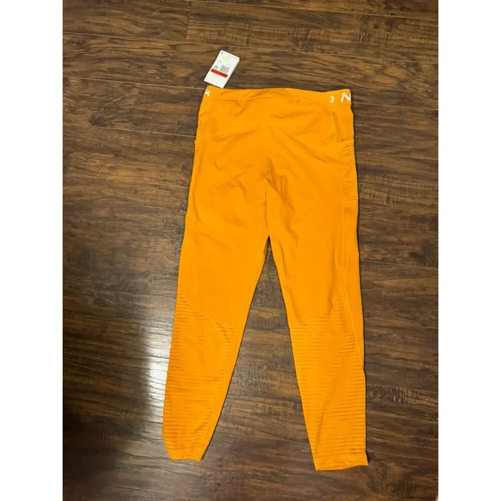 Nike Pro Women's Leggings Size L Light Curry High Waist Full Length Training